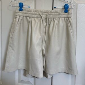 Good American Better Than Leather Shorts with Adjustable Strings